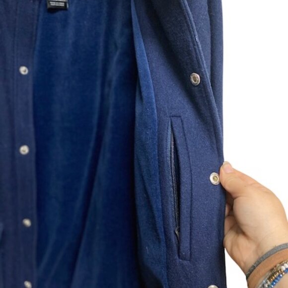 Crooks and Castles Navy Blue Embroidered Wool Jacket Large - Picture 5 of 6